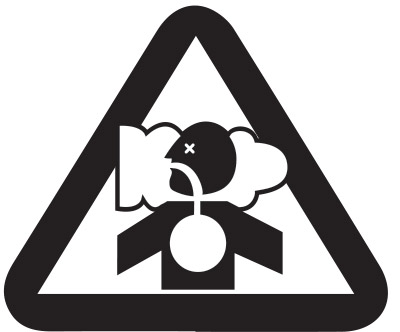 Black and white Carbon Monoxide Warning icon