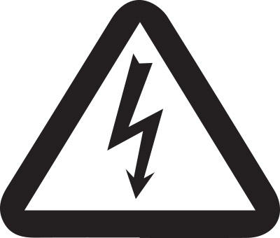 Black and white Electrocution Warning icon