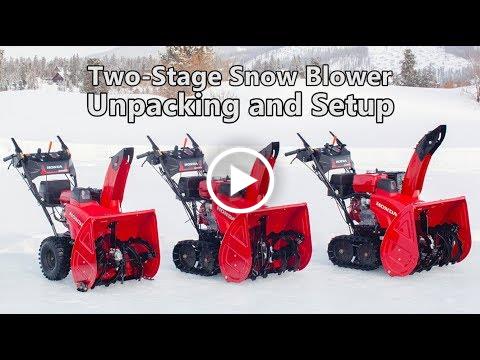 Honda Two-Stage Snow Blower Unpacking and Setup